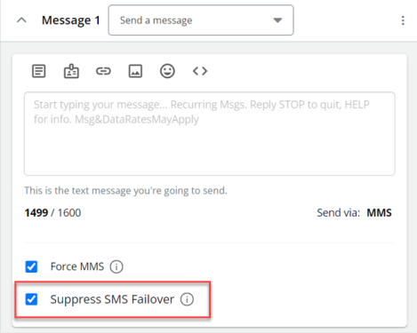 supress SMS failover